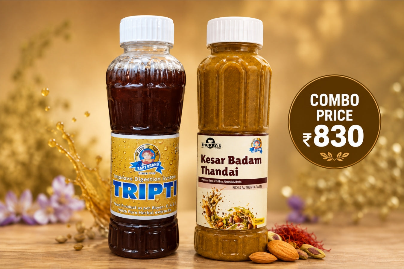 Kesariya Badam Thandai and Tripti Sharbat Combo
