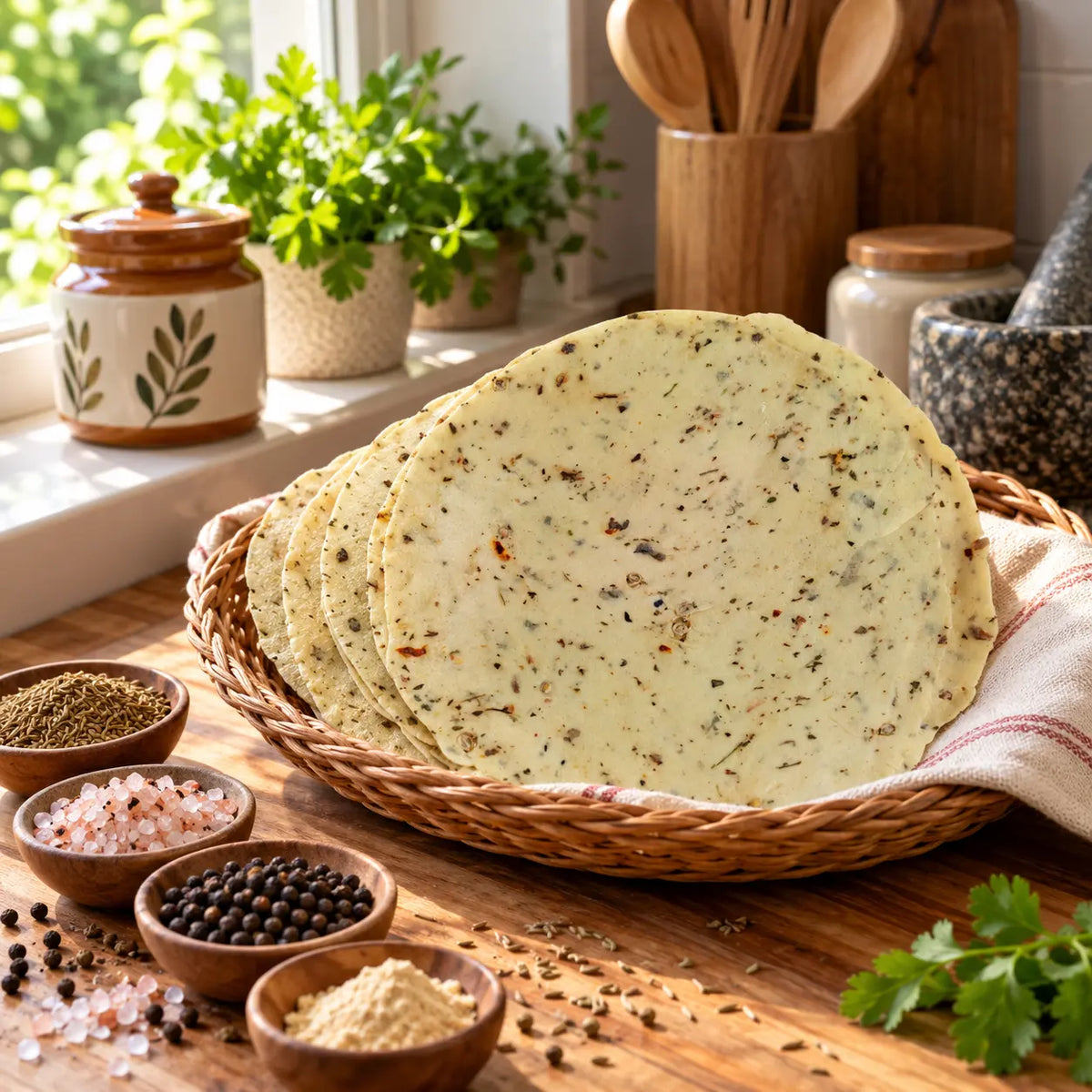 Amritsari Papad Lahsun Methi